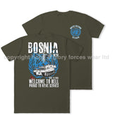 Bosnia War Welcome To Hell Double Print T-Shirt - Military Green