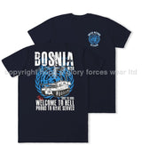 Bosnia War Welcome To Hell Double Print T-Shirt - Navy Blue