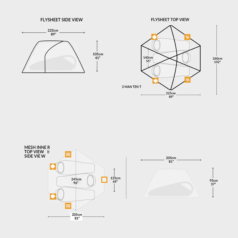 Snugpak Bunker IX Tent WGTE - Dimensions