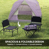 Outsunny 3-4 Person Camping Tent - Purple & Grey interior mesh window