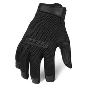 Ironclad Caliber Vented Gloves in Black - front view showing Airmesh back and precurved finger design on white background