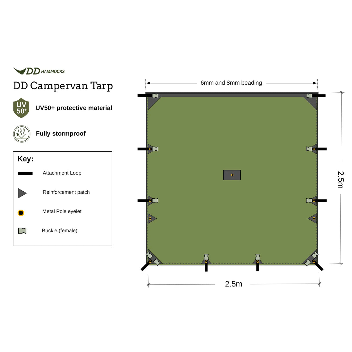 DD Campervan Tarp - 2.5m x 2.5m