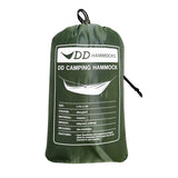 DD Camping Hammock in olive green in stuff sack