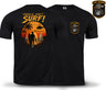 Charlie Don't Surf Retro Military Double Print T-Shirt - Black