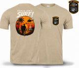 Charlie Don't Surf Retro Military Double Print T-Shirt - Sand