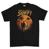 Charlie Don't Surf Vietnam era retro Printed T-Shirt - Black