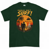 Charlie Don't Surf Vietnam era retro Printed T-Shirt - Green