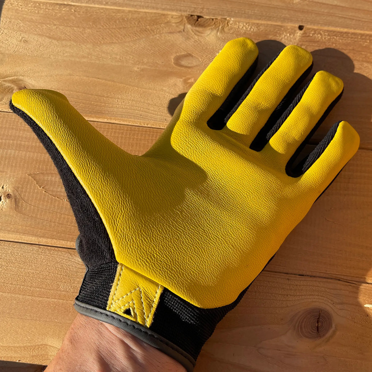 Ironclad Command Pro Leather Gloves in Black/Gold - showing the whole leather palm