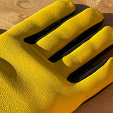 Ironclad Command Pro Leather Gloves in Black/Gold - close up of the touchscreen compatible leather palm