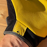 Ironclad Command Pro Leather Gloves in Black/Gold - close up of the adjustable cuff