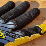 Ironclad Command Pro Leather Gloves in Black/Gold - close up of the top side of the fingers