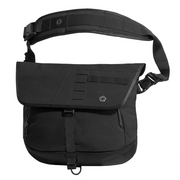 Pentagon Consul Crossbody Messenger Bag in Black, front view with the padded strap above