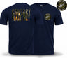 Contact Wait Out Double Print T-Shirt - Navy Blue