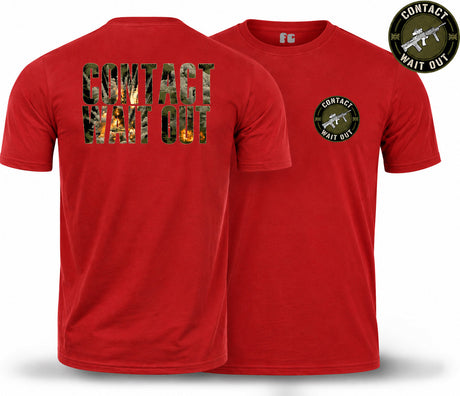 Contact Wait Out Double Print T-Shirt - Red