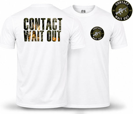 Contact Wait Out Double Print T-Shirt - White