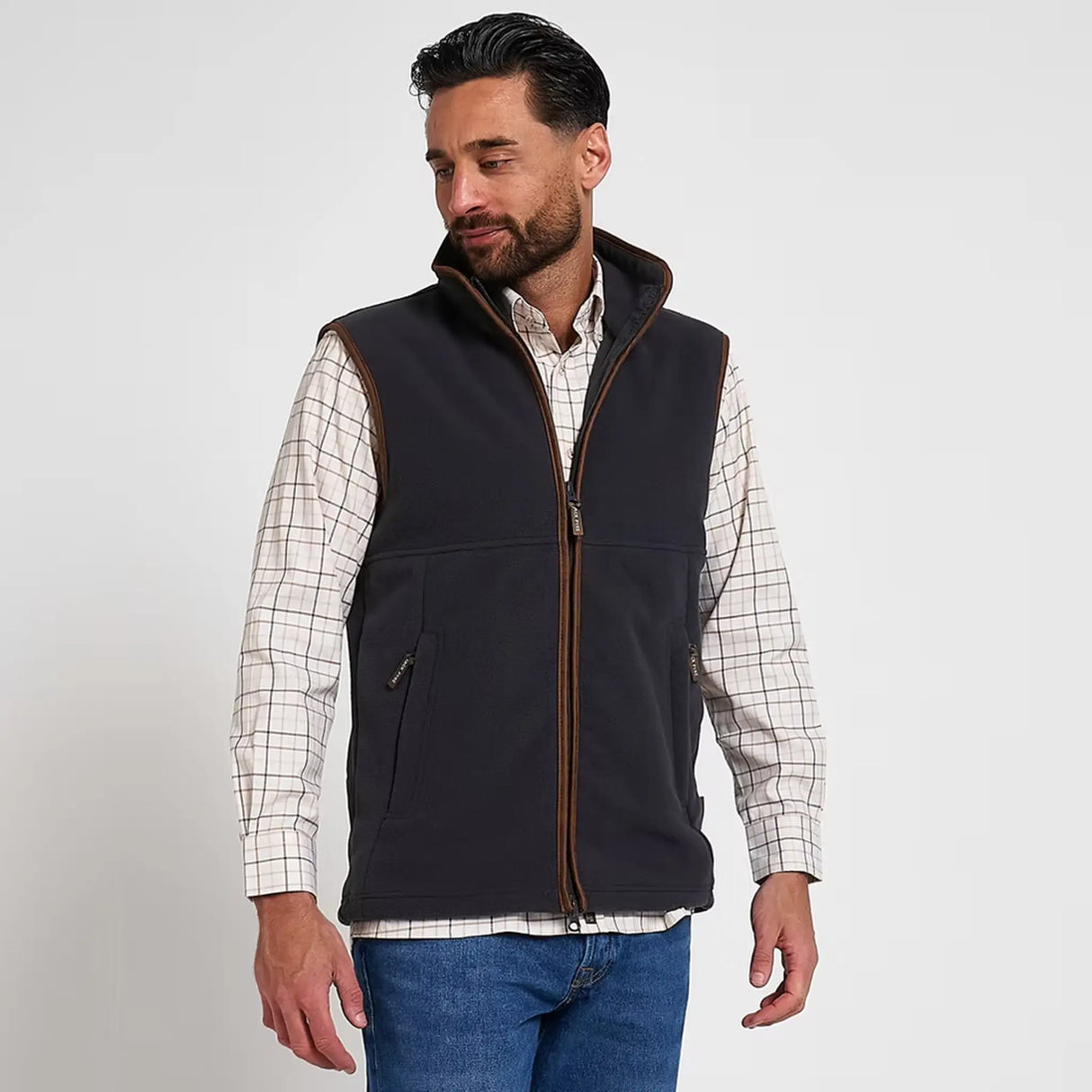 Jack Pyke Countryman Fleece Gilet in Charcoal Grey from the front right on white background