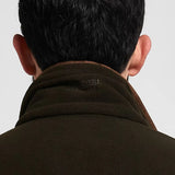 Jack Pyke Countryman Fleece Gilet in Dark Olive Green close up of collar