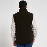 Jack Pyke Countryman Fleece Gilet in Dark Olive Green from the back on white background