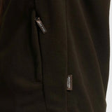 Jack Pyke Countryman Fleece Gilet in Dark Olive Green close up of zip hand pocket