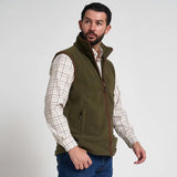 Jack Pyke Countryman Fleece Gilet in Light Olive Green from the left on white background