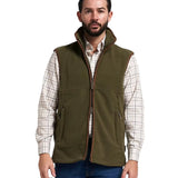 Jack Pyke Countryman Fleece Gilet in Light Olive Green from the front zip open on white background