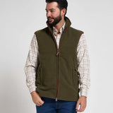 Jack Pyke Countryman Fleece Gilet in Light Olive Green from the front right on white background