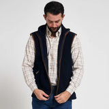 Jack Pyke Countryman Fleece Gilet in Navy Blue from the front zip open on white background
