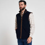 Jack Pyke Countryman Fleece Gilet in Navy Blue from the right on white background