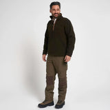 Jack Pyke Countryman Fleece Pullover in dark olive from the front left on white background