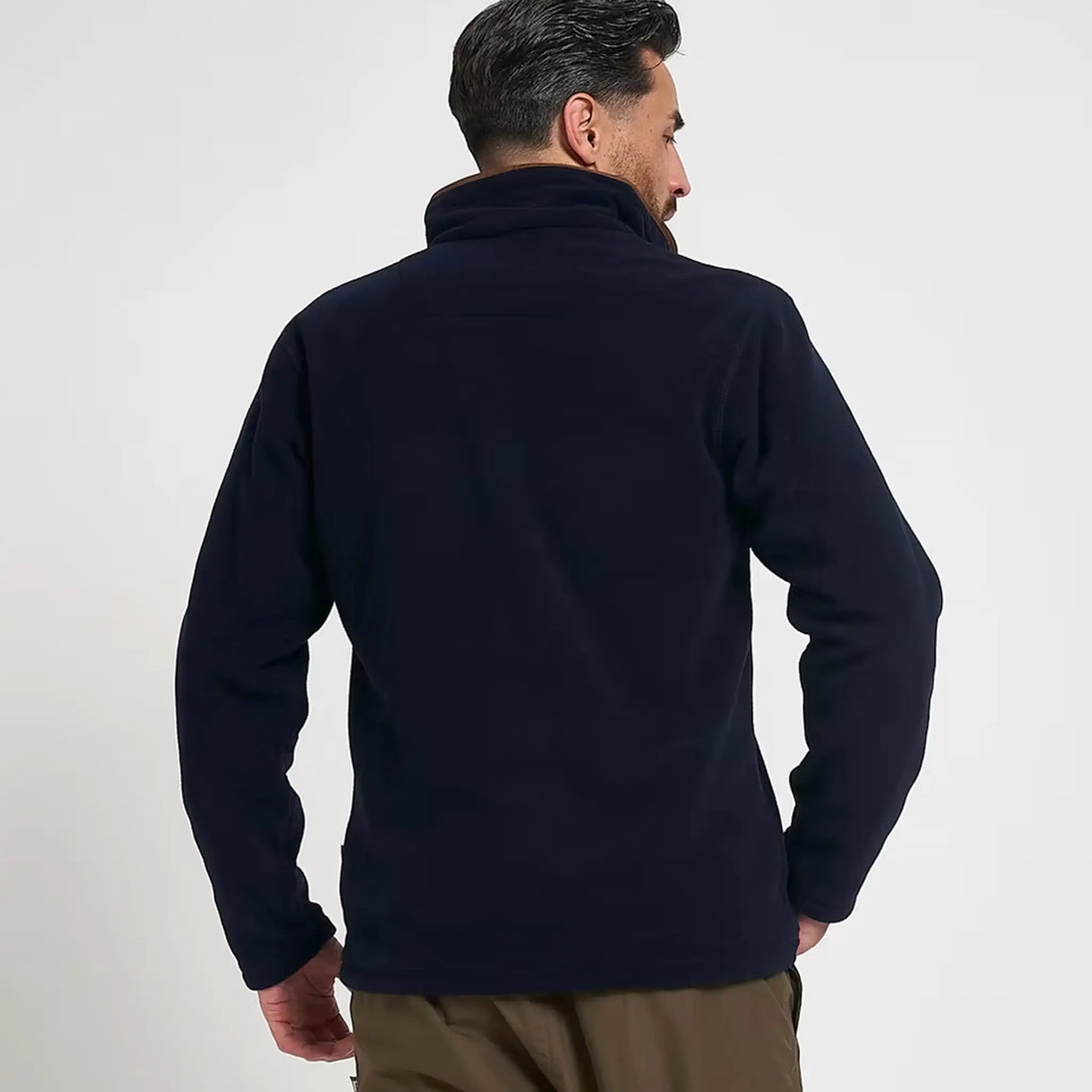 Jack Pyke Countryman Fleece Pullover in navy blue from the back on white background
