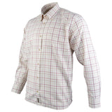 Jack Pyke Countryman Shirt in burgunsy check from the front side on white background