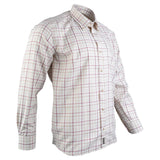 Jack Pyke Countryman Shirt in burgunsy check from the left on white background