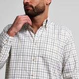 Jack Pyke Countryman Shirt in green check close up of collar