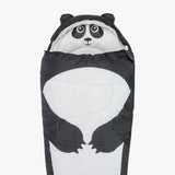 Highlander Creature Kids Mummy Sleeping Bag panda top on white background