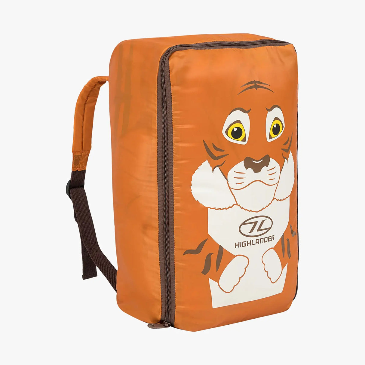 Highlander Creature Kids Mummy Sleeping Bag tiger storage bag on white background