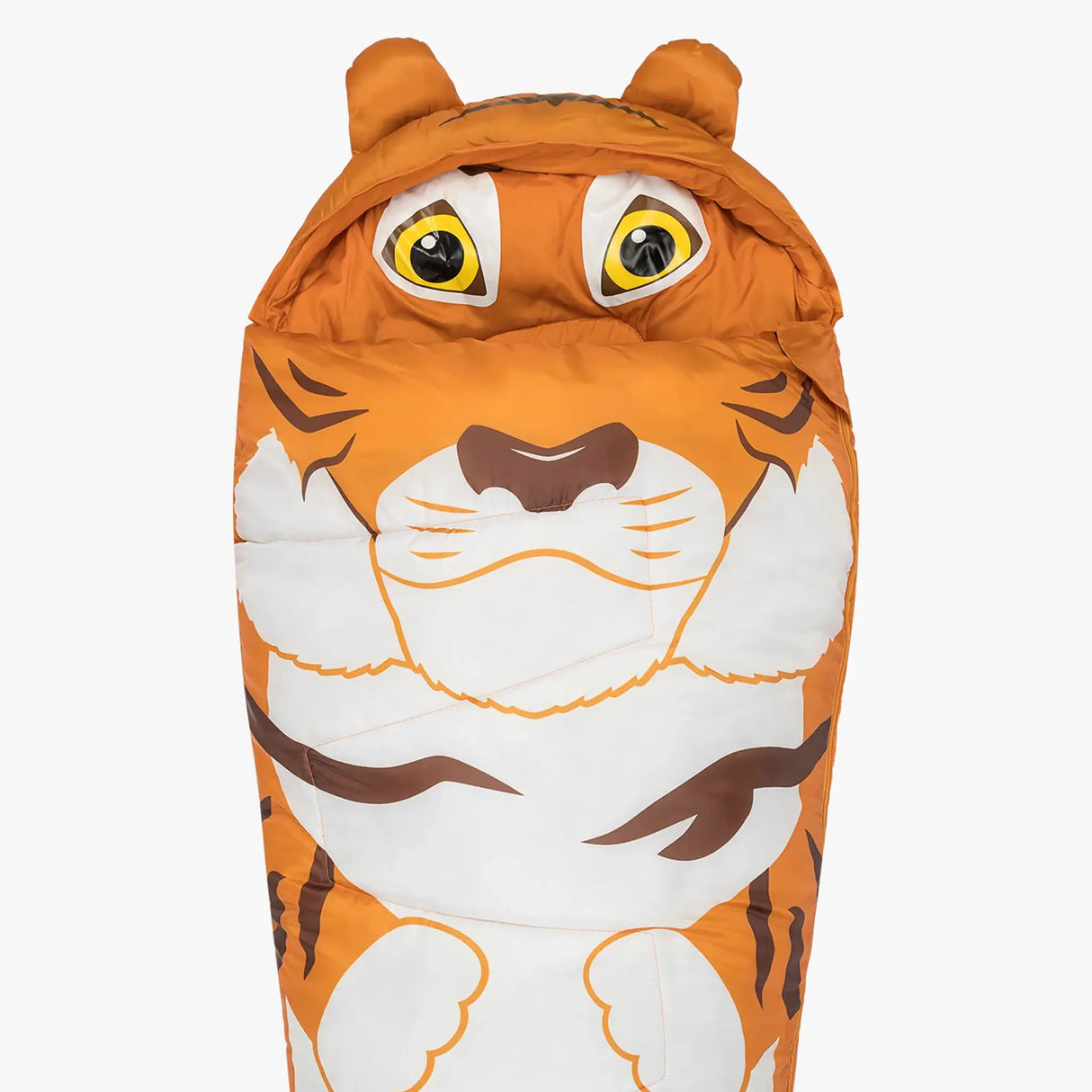 Highlander Creature Kids Mummy Sleeping Bag tiger top on white background