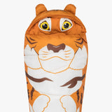 Highlander Creature Kids Mummy Sleeping Bag tiger top on white background