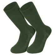 Highlander Crusader Coolmax Socks in Olive Green - pair shown upright on white background