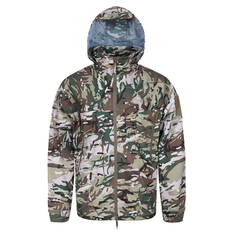 Highlander Cyclone Pro Waterproof Military Jacket in hmtc camo from the front