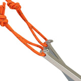 Highlander Dart Aluminium Tent Pegs - 16cm/6" - Pack of 5 - close up of cord pullers