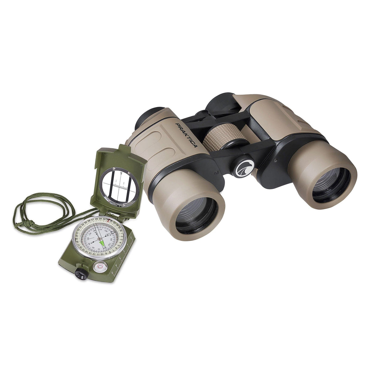 Praktica Falcon 8x40mm Wide Angle Porro Prism Field Binoculars with compass  in Sand from above