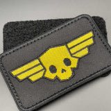 Divers Skull Wings Patch Black: Hook & Loop, 8cm | Task Outdoor