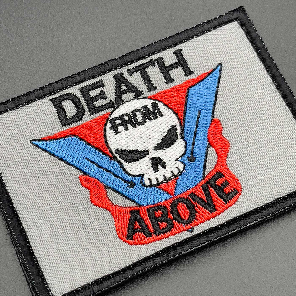 Death From Above Patch Grey: Hook & Loop, 8cm | Task Outdoor