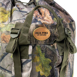 Jack Pyke Decoy Bag 120L in Evo Camo close up of logo