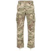 Highlander Delta Combat Trousers in HMTC - full front view showing cargo pockets and drawstring hem