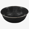 Highlander Deluxe Enamel Vintage Camping Bowl in Black, speckled enamel with metal-trimmed rim