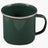 Highlander Deluxe Enamel Vintage Camping Mug in Green, speckled enamel with metal-trimmed rim and enamelled handle