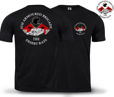 Desert Rats 4th Armoured Double Print T-Shirt - Black