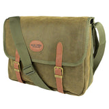 Jack Pyke Duotex Dog Bag in green, three-quarter front view with the shoulder strap attached