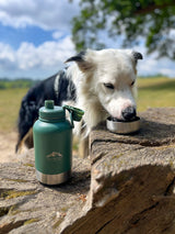 Fido's Trails 3-in-1 Dog Water Bottle | Portable Travel Bottle - Forest Green